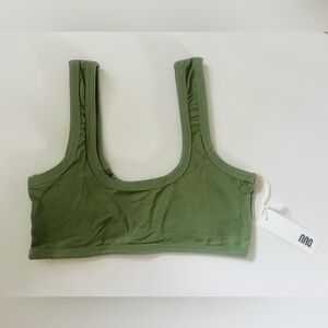 ARQ Green Organic Cotton Cutout Bra Minimal Athletic Bralette S
